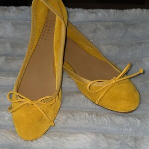 Barneys New York Yellow Suede Loafers